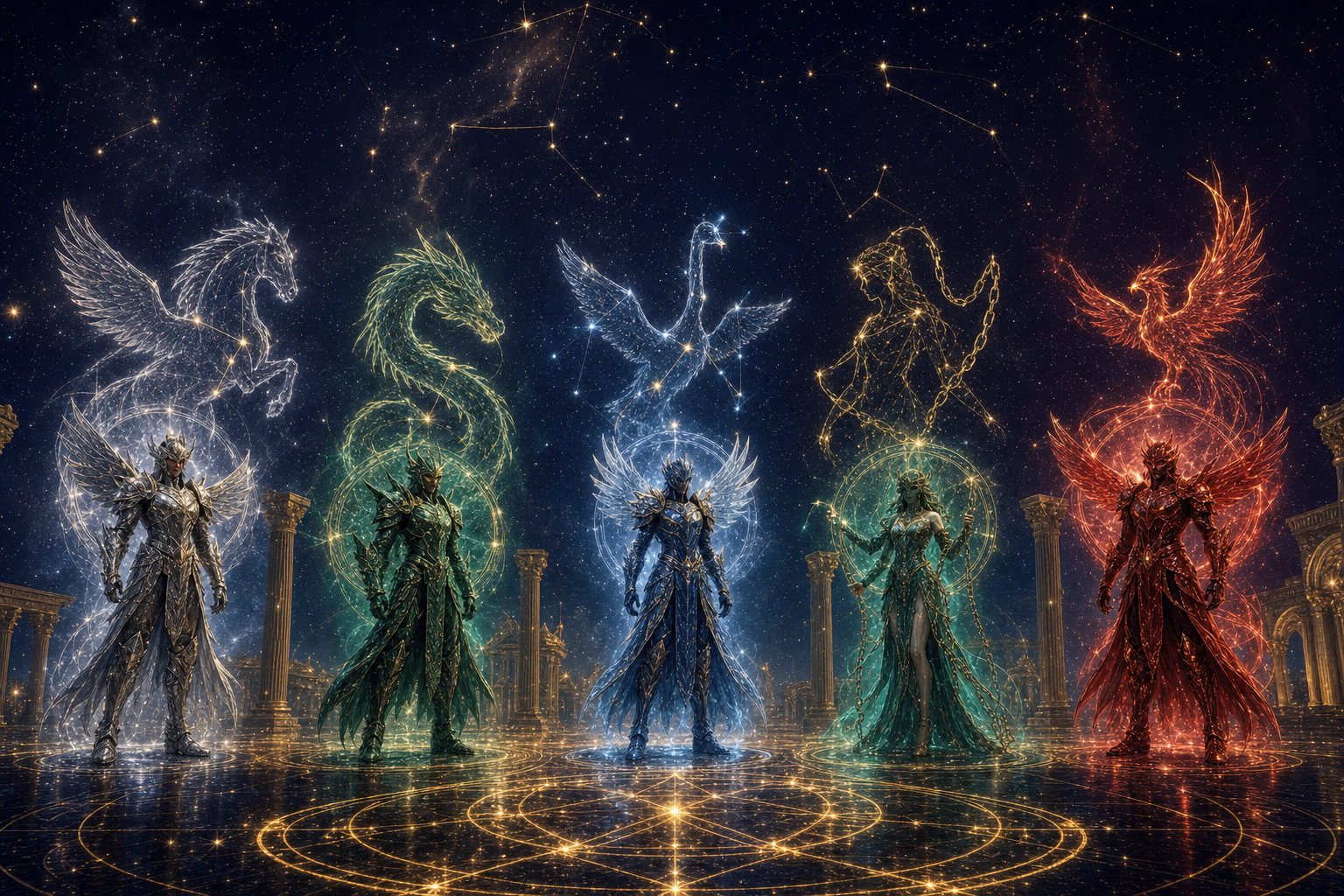 Saint Seiya Bronze Saints and Gold Saints — complete character lineup in Cloth armor